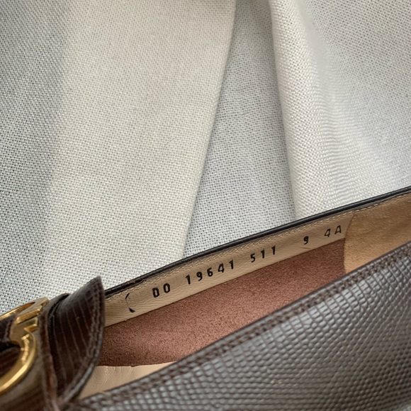 Salvatore Ferragamo | Dark Brown Croc Loafer with Gold Buckle - Picture 5 of 5